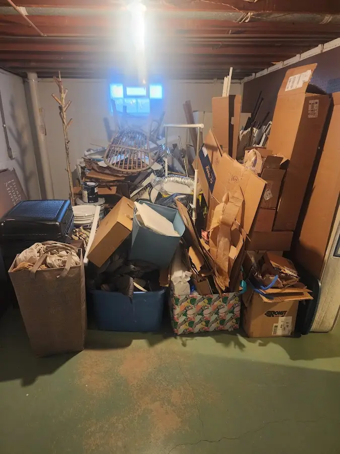 Roll-off dumpster container at job site for Roll Off Dumpster Rental in Falls